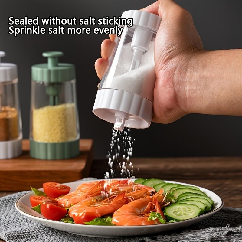 1pc, Kitchen Supplies Quantitative Salt Shaker Transparent Kitchen Seasoning Container, Household Salt Shaker ,Seasoning Bottle ,Seasoning Bottle