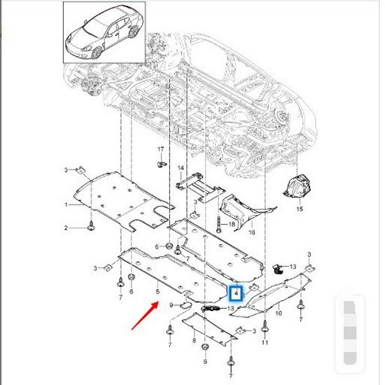 Undercarriage Shield for Porsche Panamera 2010-2016 (97050412122/97050412212)