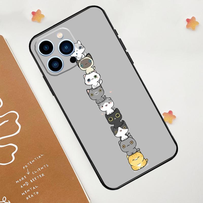Funny Cute Cats Case For Apple iPhone 12 13 Mini 11 14 15 16 Pro Max Plus X XR XS Max Coque