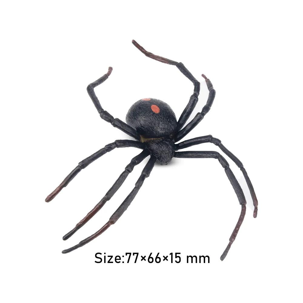 Toymany Simulation Black Widow Spider Reptile Animal Model Toy Mini Figures Dolls Action Figurines Toys Children Gift