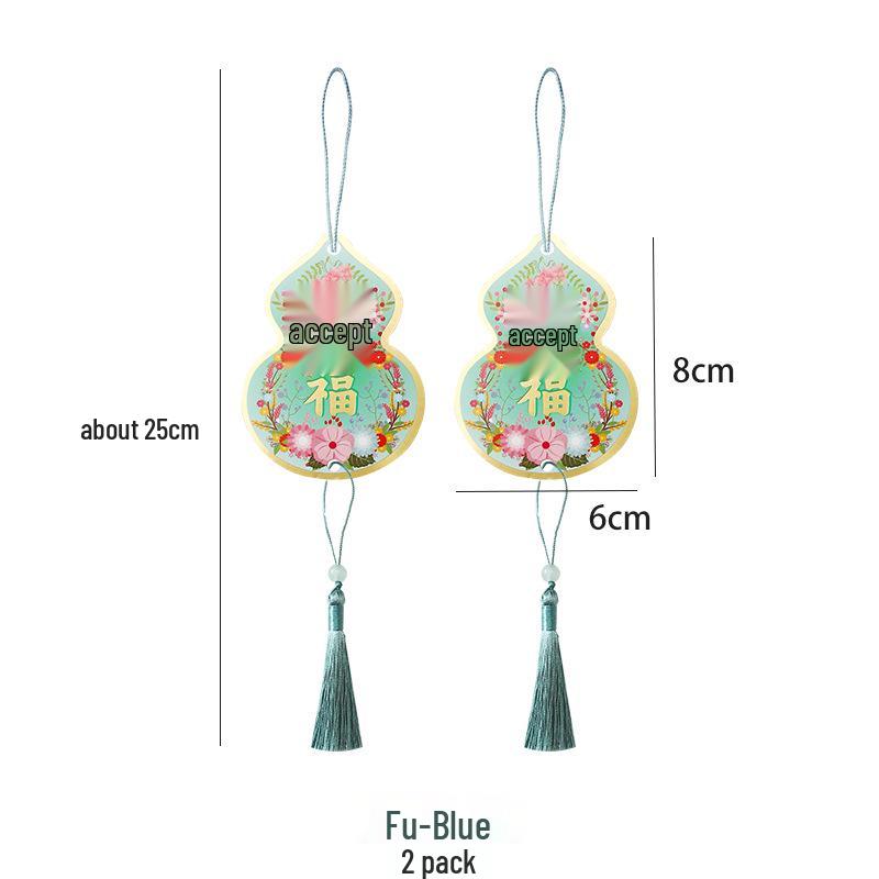 2026 Guochao Ancient Style Fan-Shaped New Year Blessing Card - Creative Hanging Gift