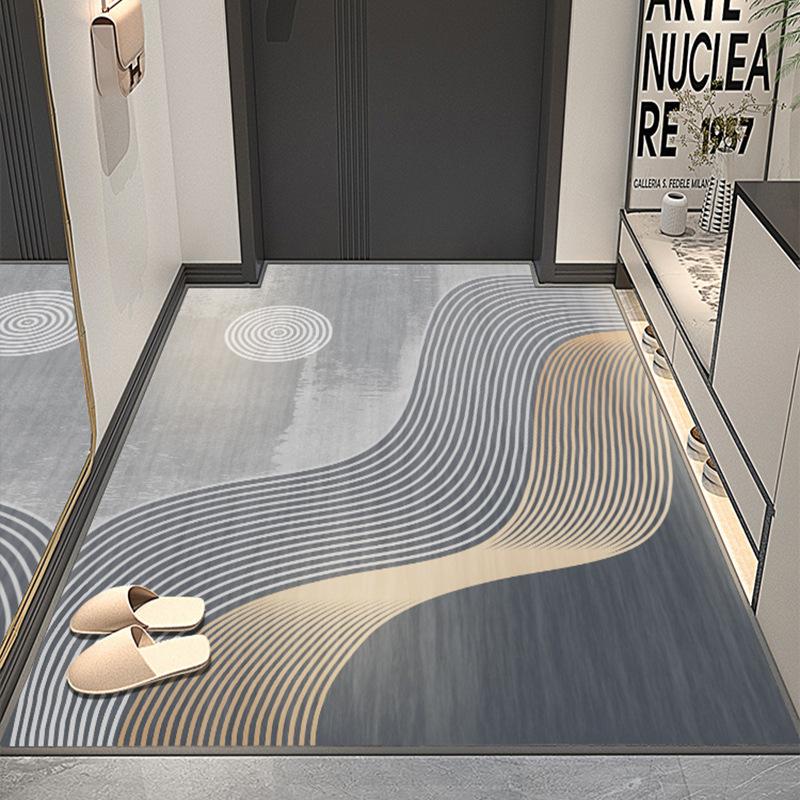 Home Floor Mat Advanced Sense Entrance Door Crystal Velvet Floor Mat Household Cutting Door NonSlip Foot Pad