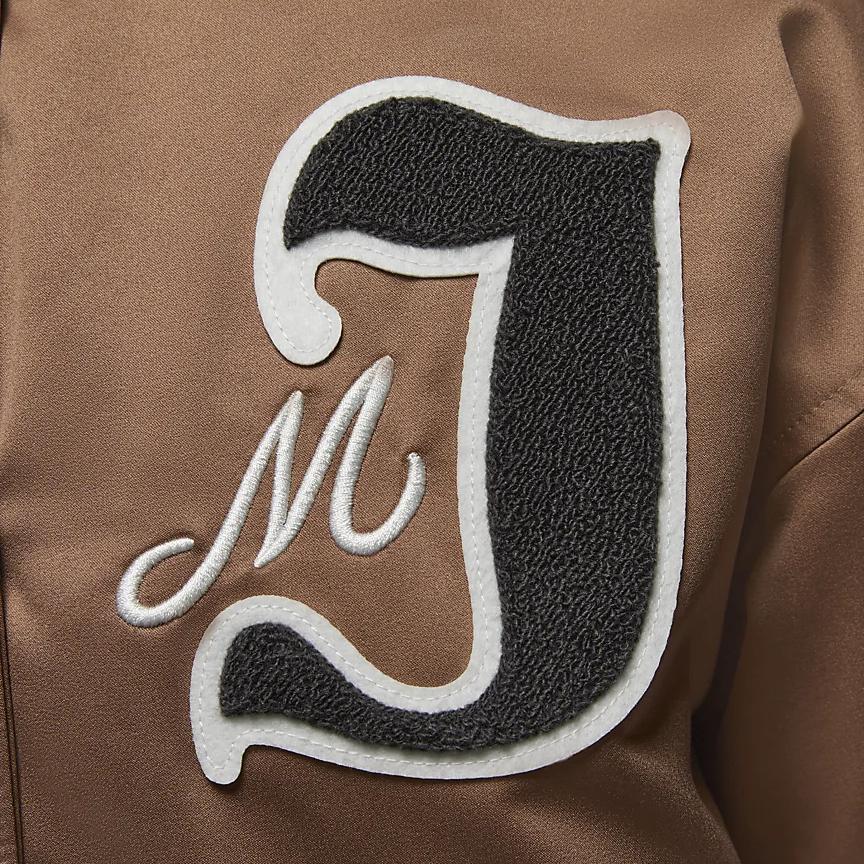 Jordan Women's Satin Varsity Jacket Archaeo Brown FV7138-223