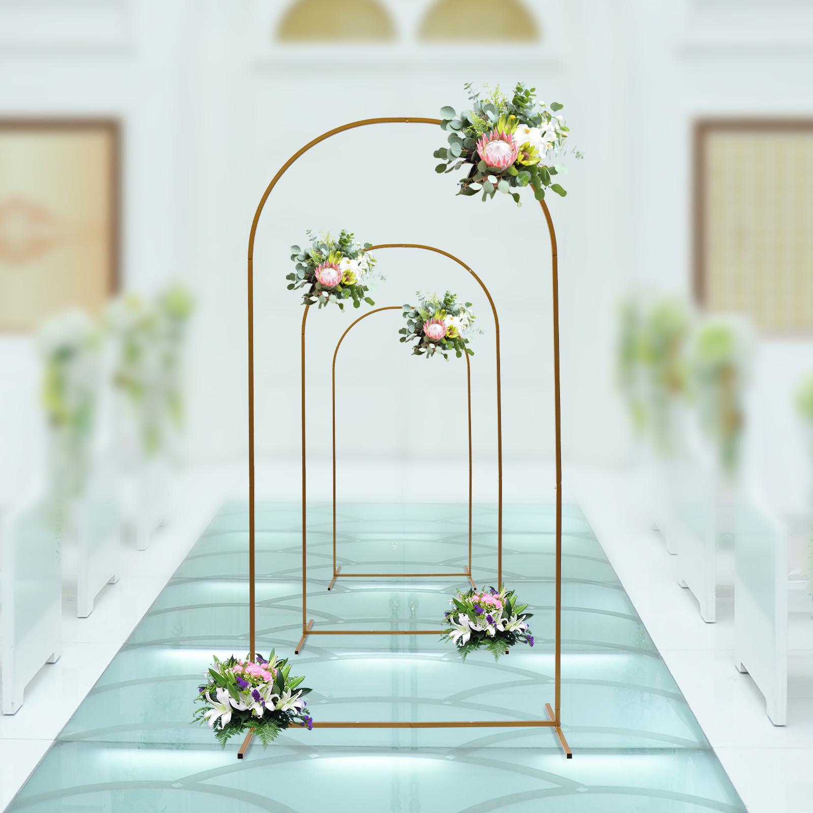 

Gold Wedding Arch Stand Backdrop Frame - 3 Size Options & Easy Assembly - Bridal Balloon Garland Holder & Floral Display Stand золотой
