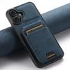 SUTENI H02 For iPhone 16 Case Card Slots Kickstand Litchi Texture Leather+TPU Cover