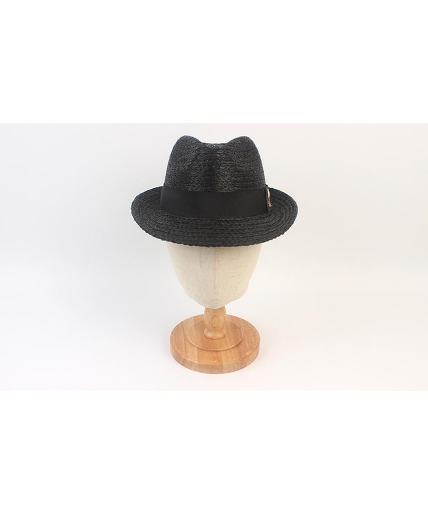 Yunibeosyeolkemiseuteuli Bu Raffia Line Black Fedora Summer Hat