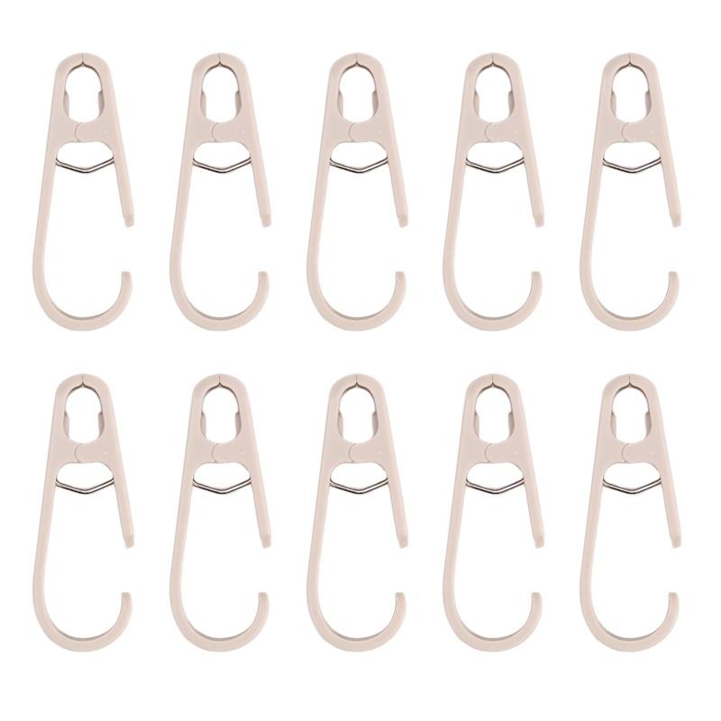 

10PCS Laundry Hooks Clips Hanger - Multifunctional Clips With Hooks Closet Organizer Clamps Hanging Socks Boot Bras Towels For Bathroom Kitchen One Size