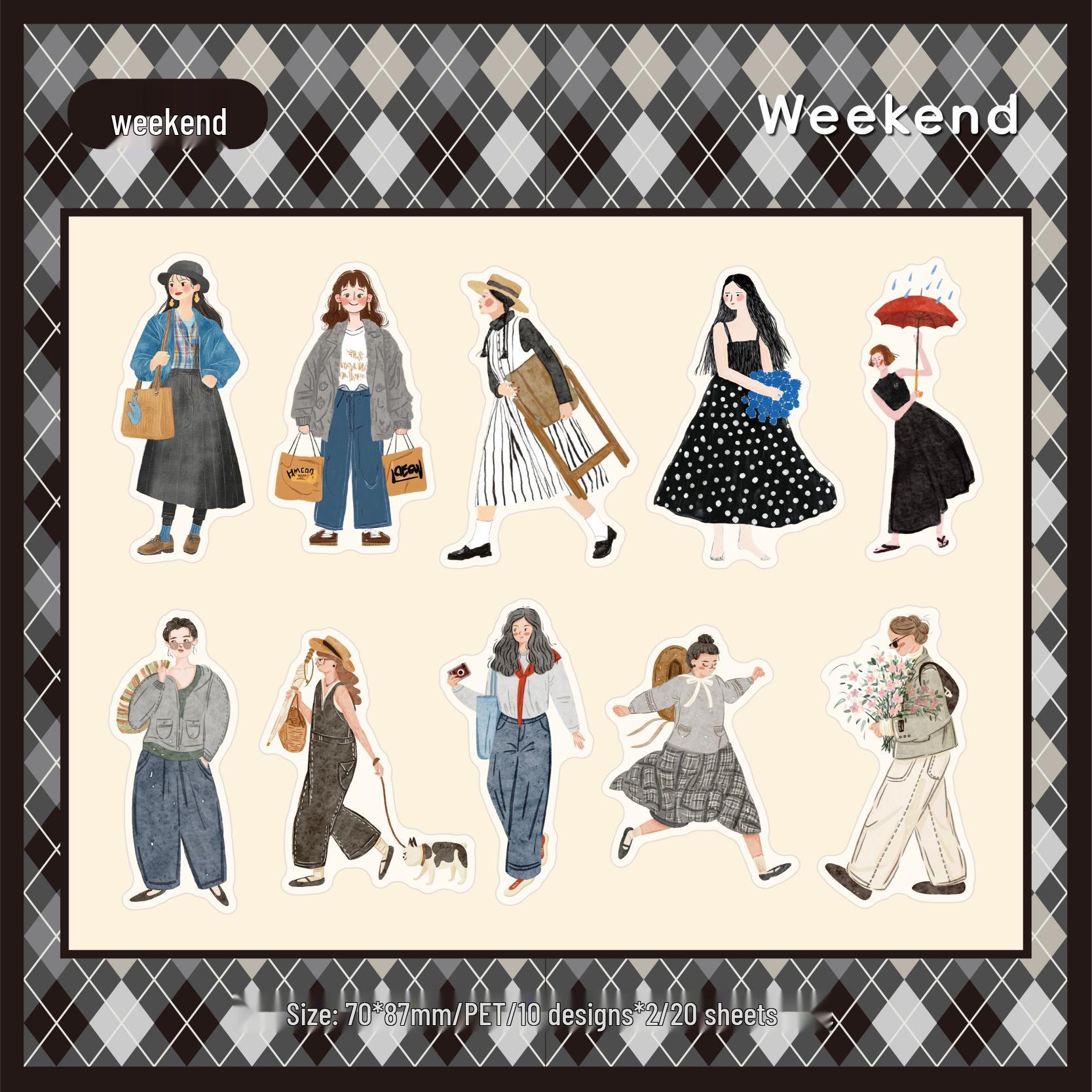 RetroStory Leisure Stickers: Scenery, Character & Creative Cartoon Journal Pack