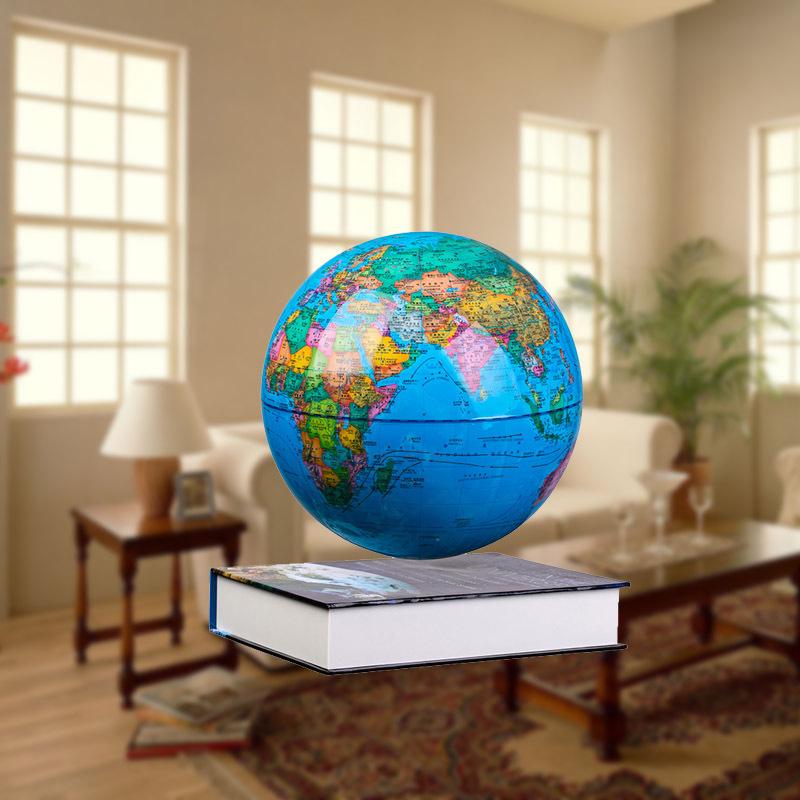 HD 8-Inch Magnetic Levitation Globe Ornament - Gold
