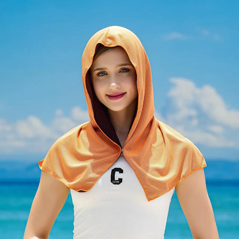 Cooling Hoodie Towel Cooling Towels Quick Drying Absorbent Towels for Neck and Face UV Protection Sport Workout Camping Cycling