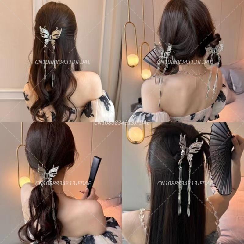 

New Trendy butterfly Hair Claw Clamp Vintage Silver Color Hair Clip Women Fashion Hairpins Hair Accessories 1pc