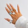European & American Fashion Inlaid Acrylic Irregular Alloy Ring