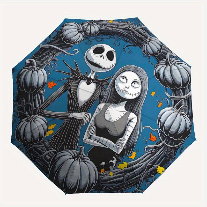 1pc Nightmare Before Christmas Folding Umbrella,Compact Travel Umbrella with 8-Rib Design,Thickened And Reinforced Umbrella Frame yy250728002