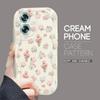 Søt tegneseriemønster kremteksturhus Bølget kant mykt silikondeksel Telefonveske for OPPO Reno Realme
