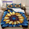 Sunflower Pattern Bedding Quilt Set Quilt Cover Pillowcase Home Decoration Birthday Gift (1 * Duvet Cover + 2 * Pillowcase, Without Core)
