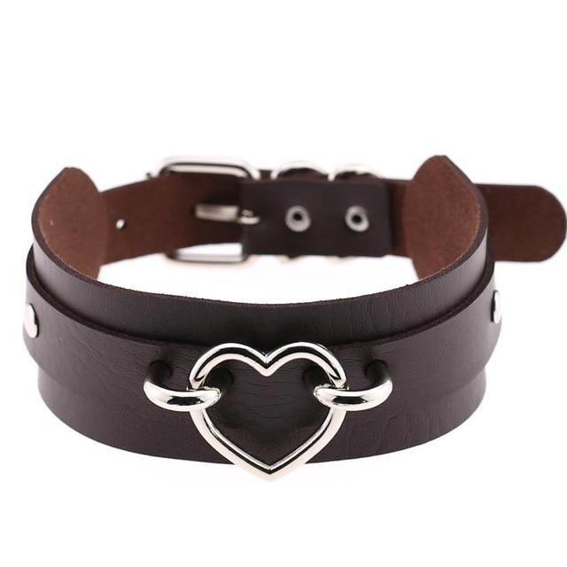 Vegan Leather Heart Collar Necklaces & Pendants