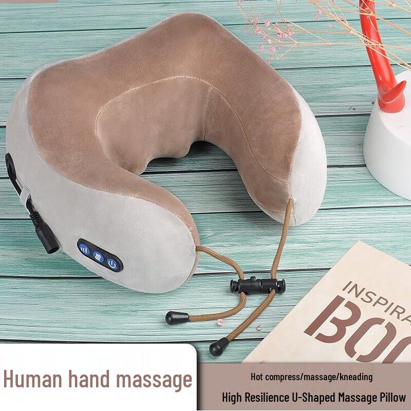Portable Memory Foam U-shaped Neck Massager Pillow with Heat