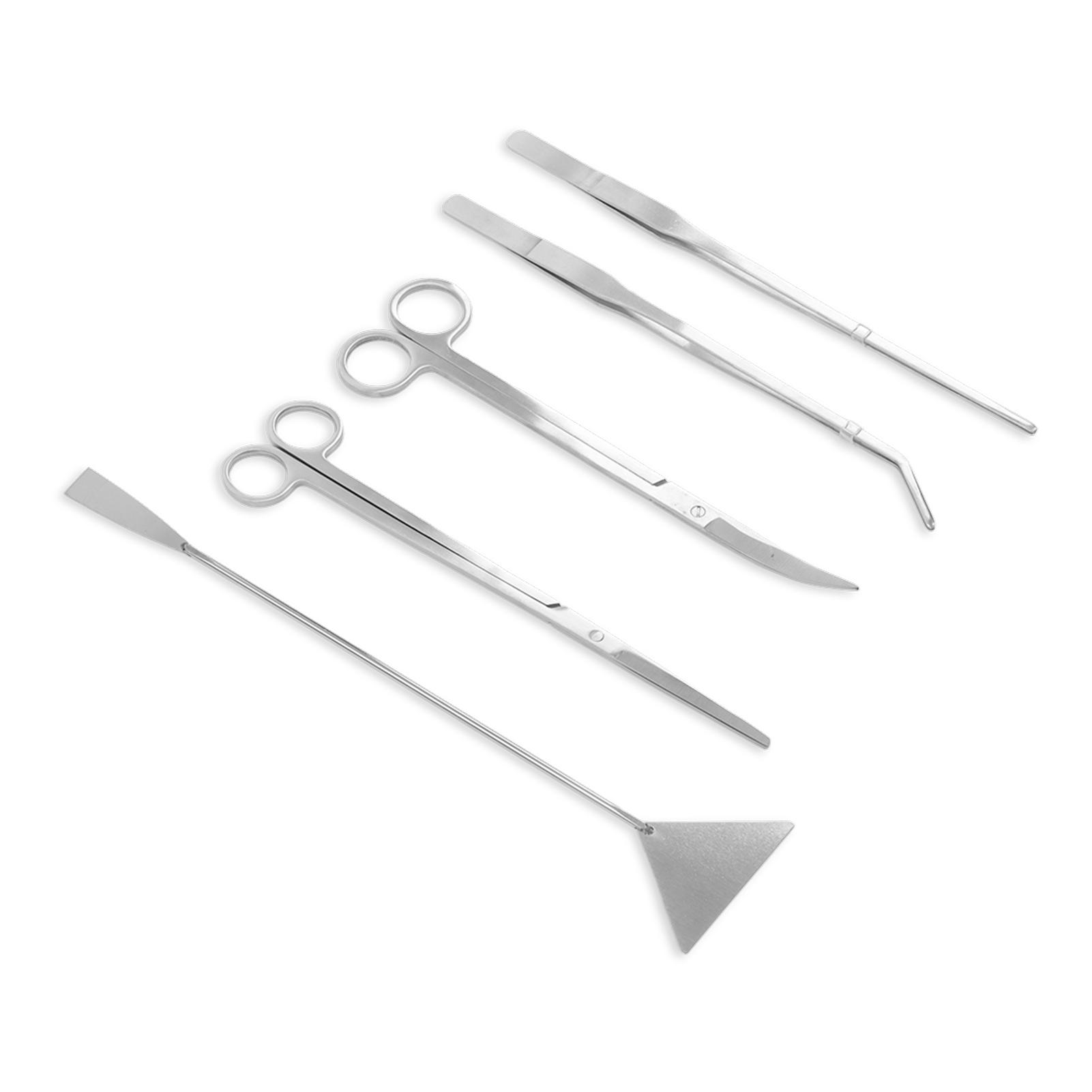 

Aquarium Scissors Plant Tools 5 in 1 Stainless Steel Aquarium Tweezers Scissors Spatula Tool for Aquarium