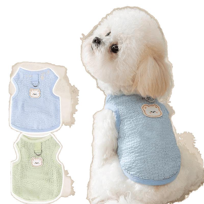 Summer Vest for Small Dogs and Cats – Lightweight Leash-Friendly Attire for Bichon, Teddy, Pomeranian, and Yorkshire