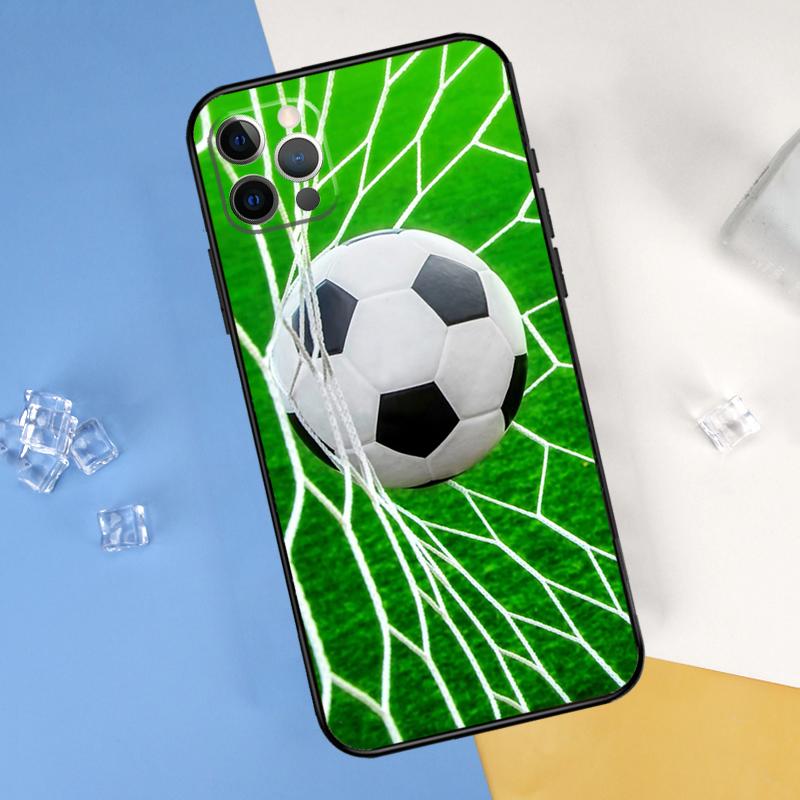 Football Soccer Ball Phone Case For iPhone 16 Pro Max 12 13 Mini 11 14 15 Pro Max XR 16 15 Plus 16e Cover Shell