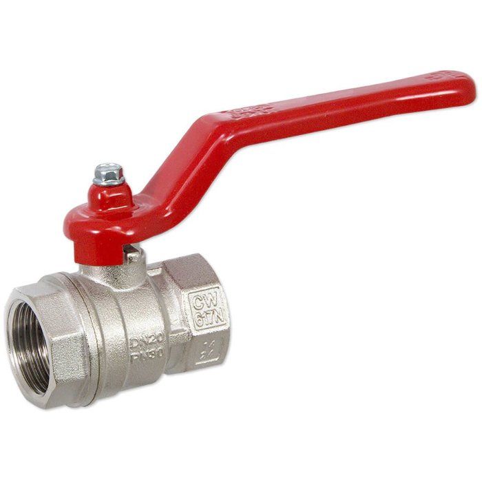 Robinet à Boisseau Sphérique - KLASEBO - 3/4 Pouce - Laiton - Finition Nickelée - Étanchéité PTFE