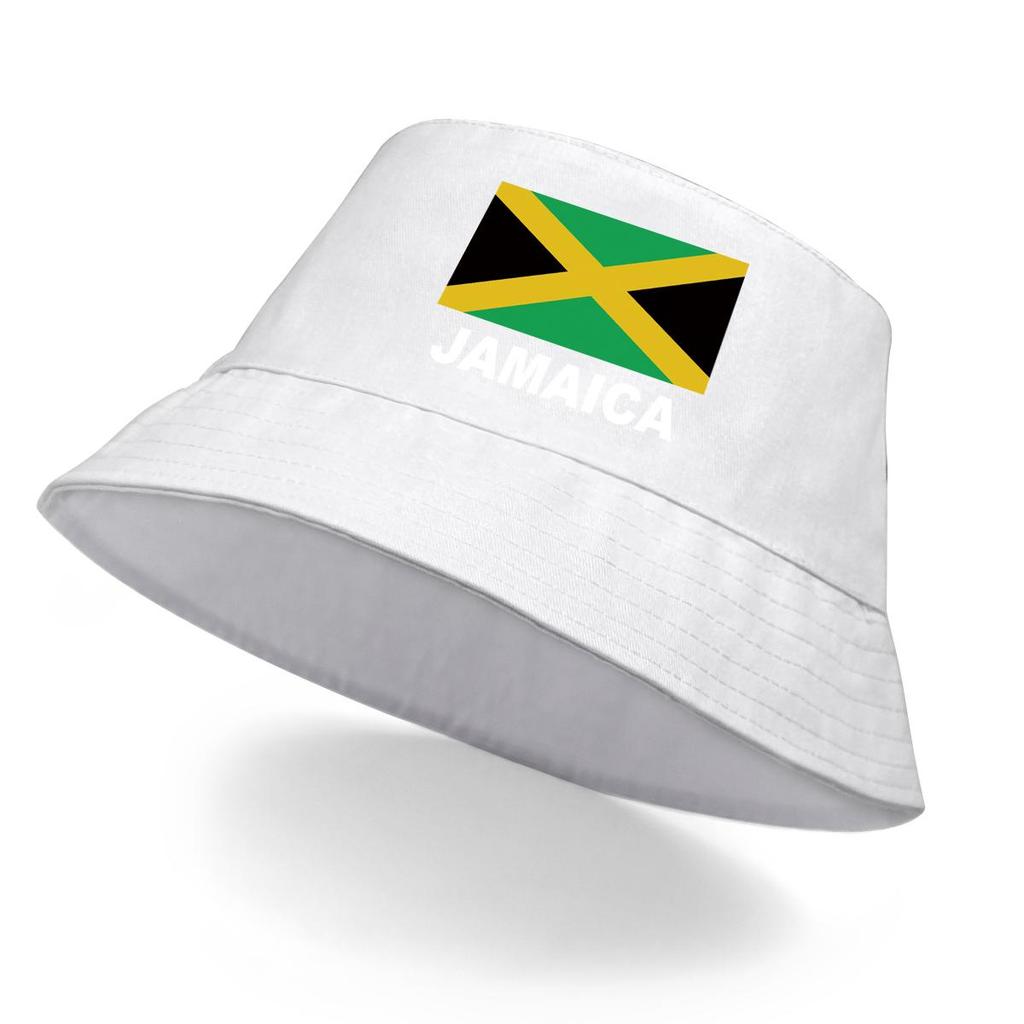 Cappello a Secchiello con Stampa Bandiera Giamaicana, Cappello Solare Patriottico a Tesa Larga Reversibile Cappello a Secchiello da Spiaggia