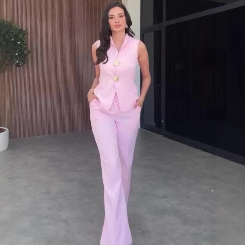 2025 Women's Sleeveless Casual Fashion Suit for Summer