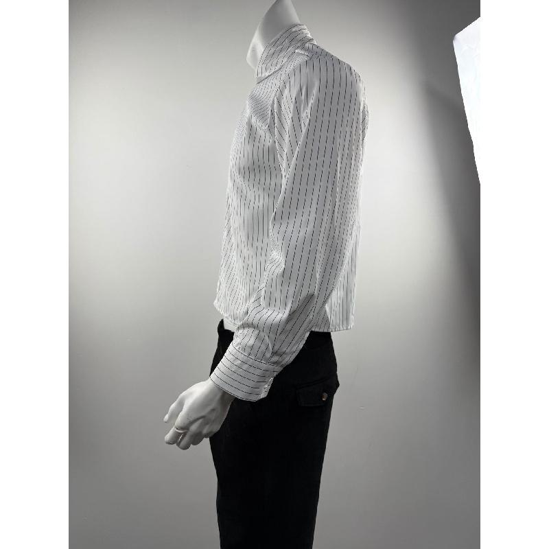 2026 Spring and Autumn New Men's Long-Sleeve Striped Shirt, Loose Short Base Shirt