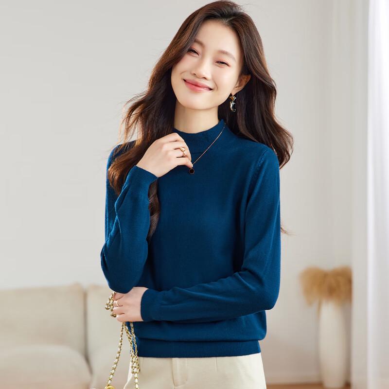 SNOWFLYING Women's Mock Neck Long Sleeve Knit Top