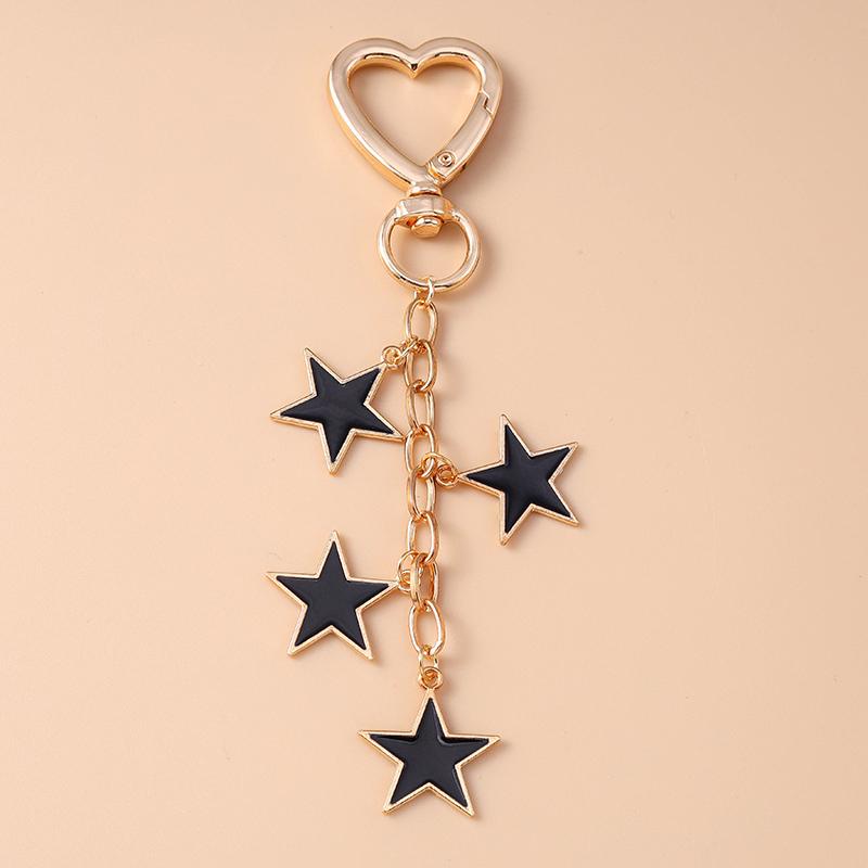 Porte-clés étoile en émail mignon pour femme/fille, pendentif pour clés de voiture/sac à main, bijou fait main à offrir