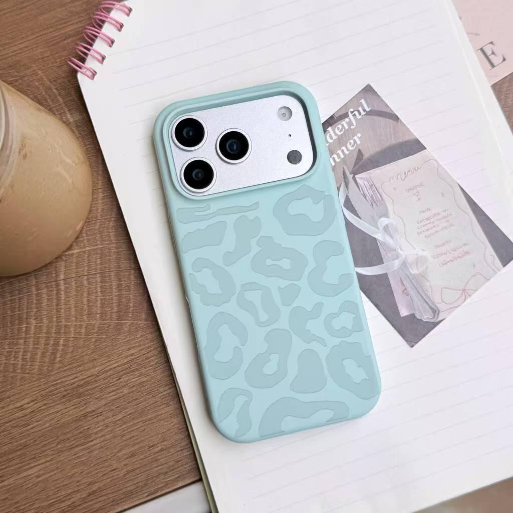 

High-End Leopard Print Silicone Case for iPhone 17 PM/16 Pro Max/15 17 зелёный