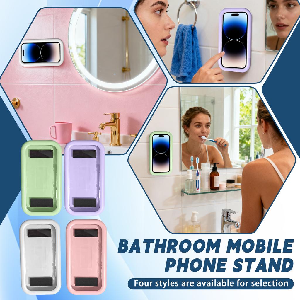 Shower Phone Holder 360° Rotating Wall-Mounted Phone Holder Ideal For Bathrooms, Bathtub Mirrors, And Kitchens A Gift Suitable For Both Men And Women