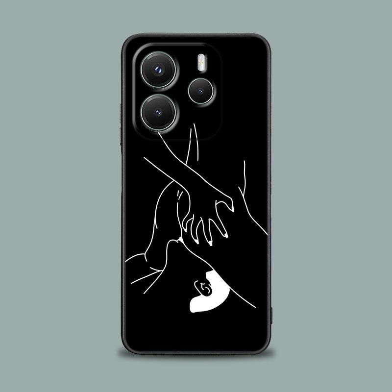Handyhülle für Xiaomi Redmi 15C 14C 12C 13C 4G Redmi Note 15 14 13 12 11 10 Pro Plus 12S Hülle Sexy Linienkunst Liebhaber Paar Kuss