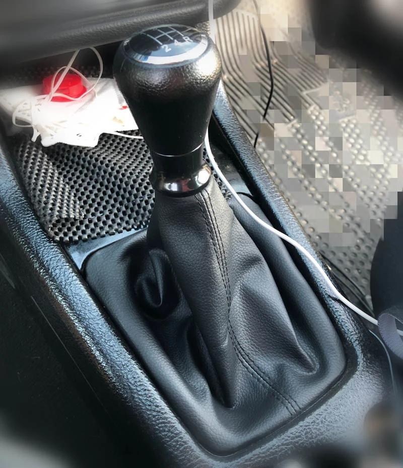 Leather Gear Shift Knob Shifter Lever Stick Gaiter Boot Cover Cars Accessories For Peugeot 206 406