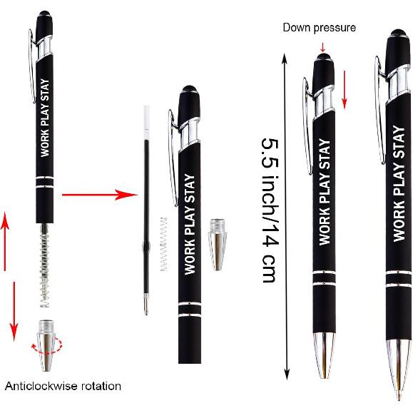 PASISIBICK 12 Pieces Motivational pirational Quotes Snarky Screen Touch Stylus Ballpoint Pens, Office Encouraging Scriptures, Black Ink (12