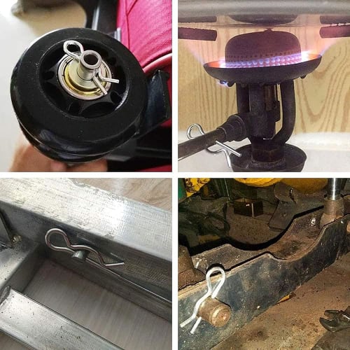 LOYELEY R-Pins, Snap Pins, 100-Piece Set, Snap Pins, Cotter Pins, Split Pins, Clip Pins, R-Shaped Spring Pins, Beta Pins, Body Clips, Beta Pins for Ma