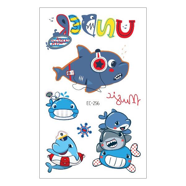 Waterproof Children's Pirate Shark Tattoo Stickers - Birthday Party & Cartoon Design