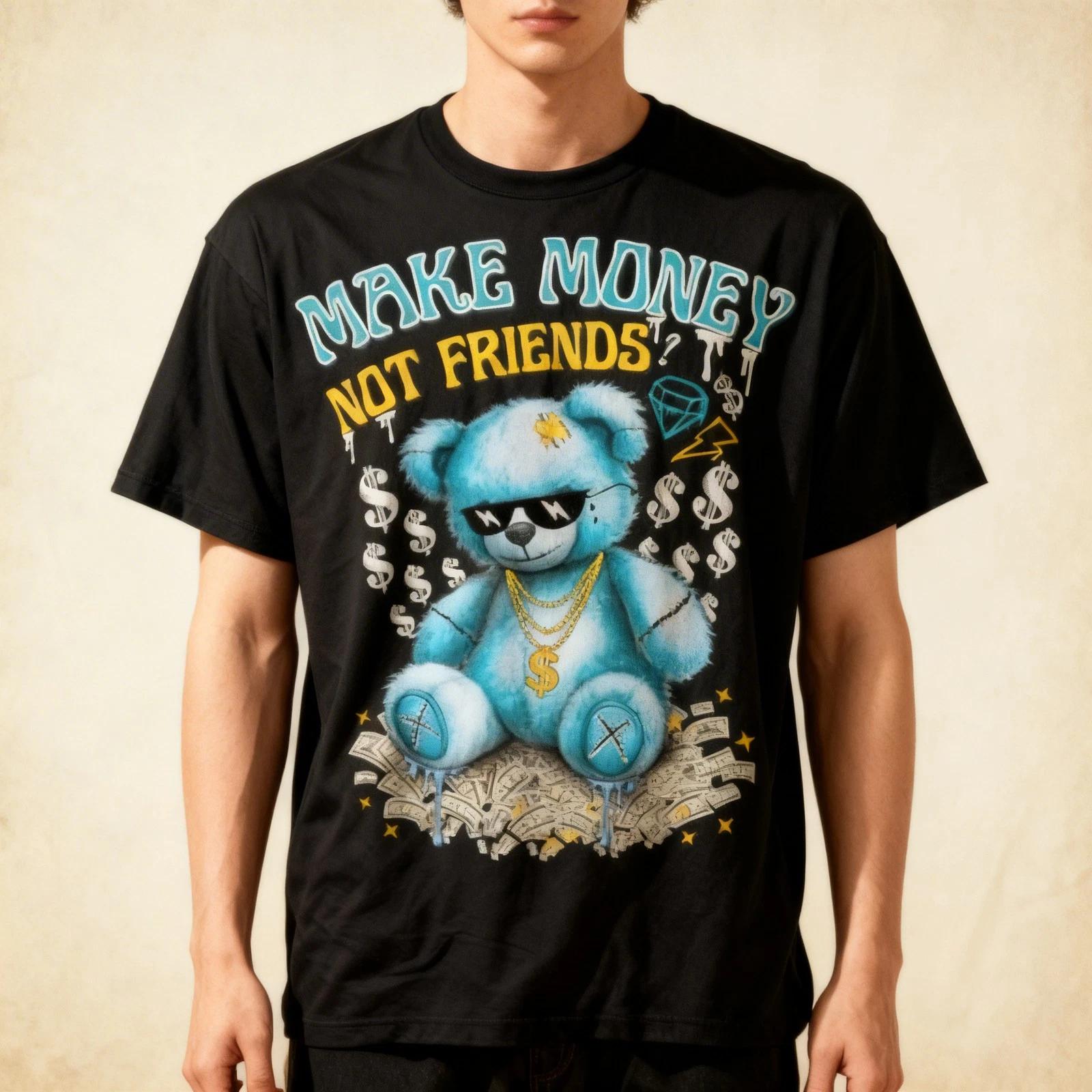 Streetwear Retro Matching Gamma Blue T-Shirt 2XL