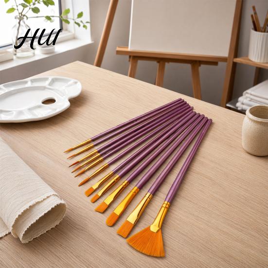 Watercolor Brush Kit for Kids 12PCS Paint Set, Professional Nylon Hair Brushes, Good Artist Brushes Acrylic Painting Water Absorption Art Oil