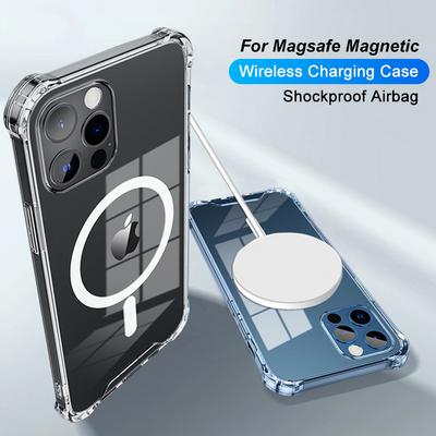 Originální průhledný magnetický kryt na telefon pro Magsafe Apple iPhone 14 13 12 11 Pro Max Nárazuvzdorný kryt Bezdrátové nabíjení Příslušenství