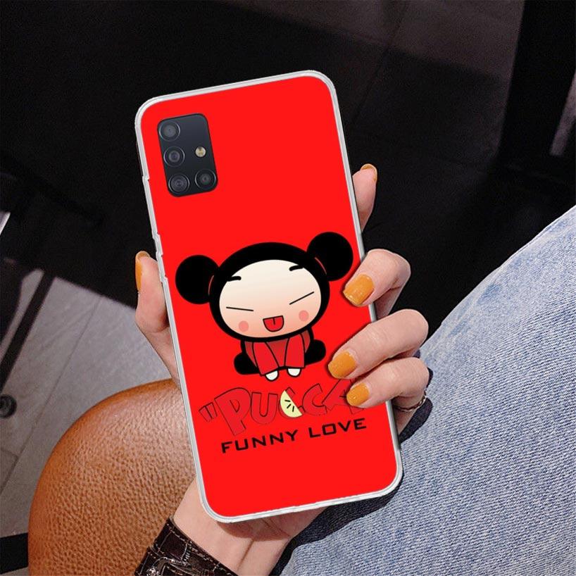 

Cute Cartoon Pucca Garu Phone Case For Samsung Galaxy A52 A32 A22 A12 A51 A31 A50S A30S A20S A10S Note 20 Ultra 10 Plus S10 A72 Samsung A10S