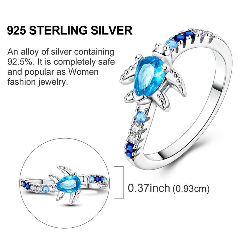Original Design 925 Silver Blue Zircon For Ring Fit Women Wedding Wedding Wedding Engagement Silver Gift