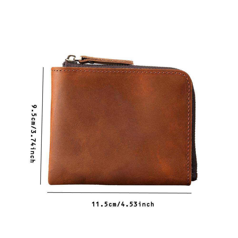 Japan Style 100% Genuine Leather Men Wallet Small Mini Card Holder Male Wallet Pocket Purse Wallet for Men Brown High Quality
