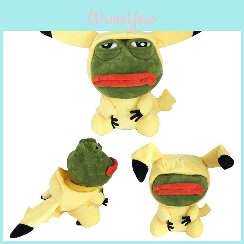 Lovable Pikachu Kawaii Stuffed Toy With Sad Frog Design For Children 15 Inches Plush