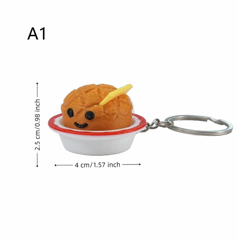Food Shaped Fidget Clicker Keychain 3D Printed Cake Chocolate Pendant Lightweight Decompression Toy for All Age Use