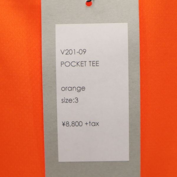 Unused VAST222 20ss Short Sleeve With Pocket T-shirt 3 Polyester Shirt Men's Used