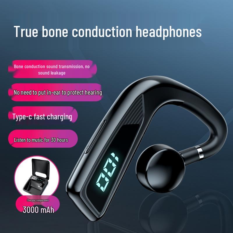 V18 Bone Conduction Bluetooth Wireless Earphones, Clip-On, Non-In-Ear, for Business and Sports Running.