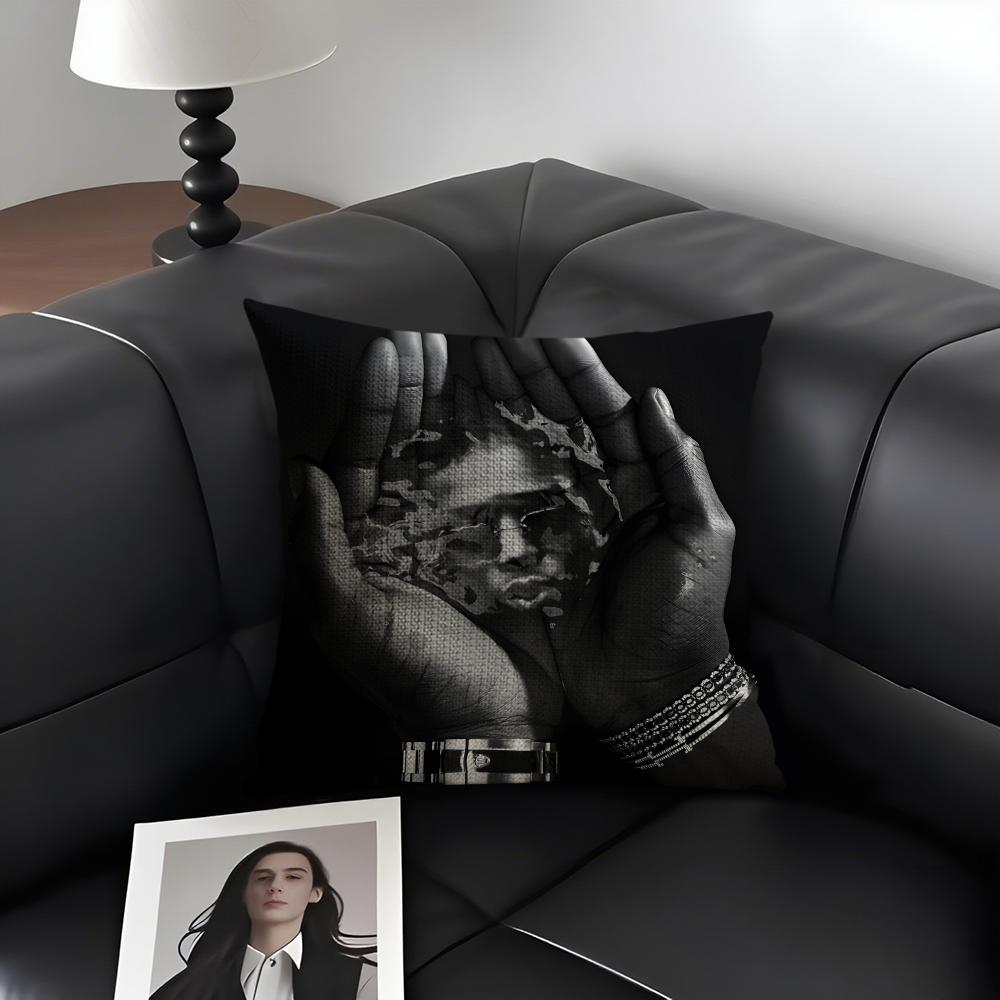 NNinho Rapper Cushion Cover Natural Linen Organic Fabric DoubleSided Printing Sofa Home Decor Gift Pillow Case