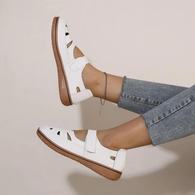 Ladies Shoes 2024 Hot Sale Outdoor Women's Flats Casual Daily Flats Women Round Toe Shallow Soft Bottom Plus Size Shoes Women