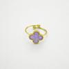 Vierblättriger Kleeblatt Goldplattierter Verstellbarer Ring für Damen - Elegantes Blumen-Design, Modischer und Schicker Schmuck für den Arbeitsweg